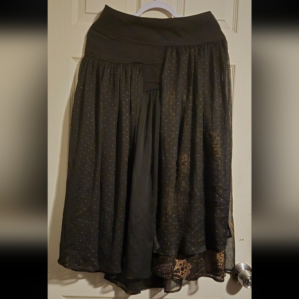 Free People Kristal Ruffle Dot Skirt Sz 6